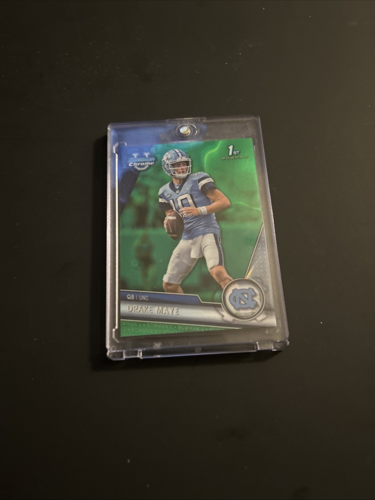 2023 Bowman University Chrome Drake Maye #200 Green Lava Refractor /99 (RC)