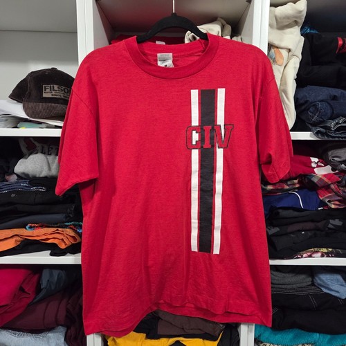 Vintage CIV Band Shirt Red Single Stitch Hardcore Punk Set Your Goals Large
