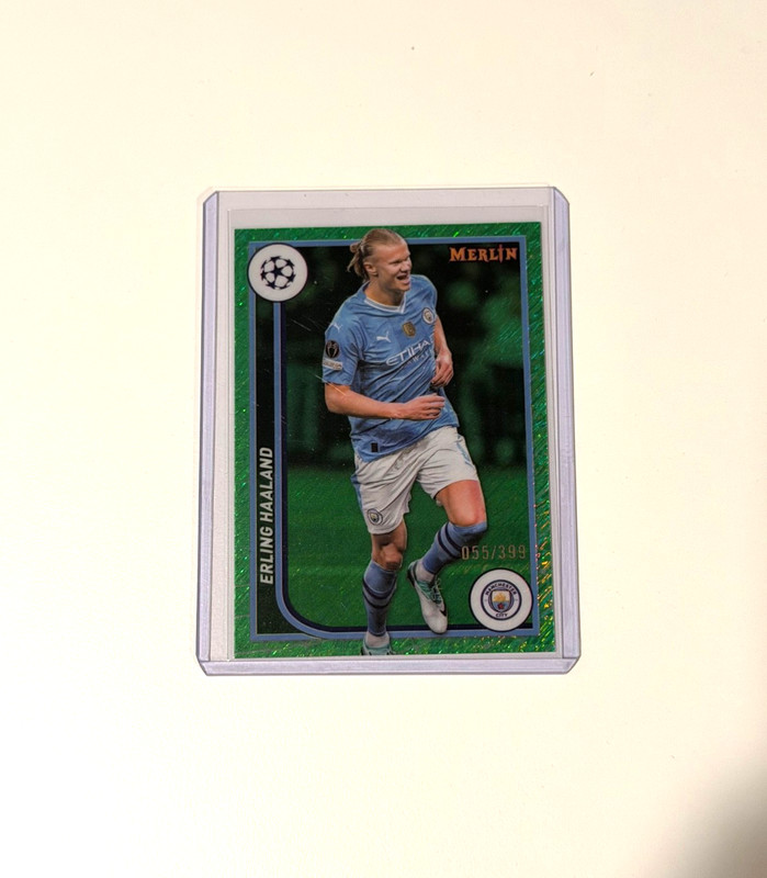 Erling Haaland /399 Green Shimmer, 2024 Topps Chrome Merlin