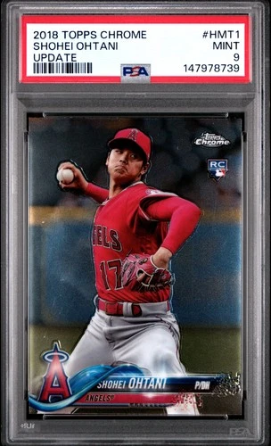 2018 TOPPS CHROME UPDATE #HMT1 SHOHEI OHTANI ROOKIE RC PSA 9