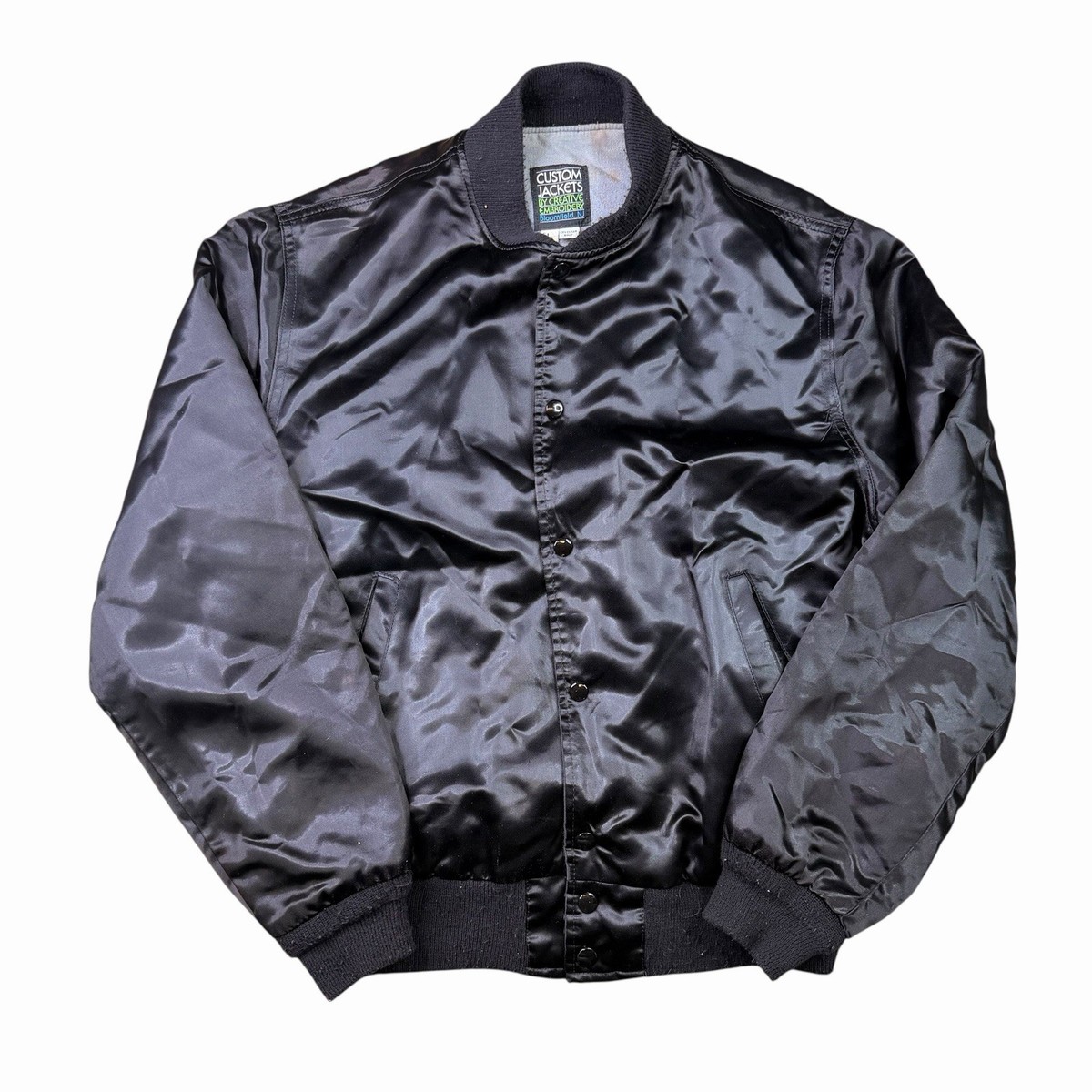 Vintage 80s MTV Satin Bomber Jacket Made in USA Rare Adult Size
