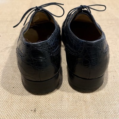 Bragano Cole Haan Crocodile Oxford Shoes Mens 8 Black Alligator