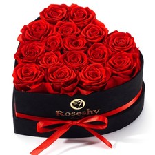 Valentines Day Flowers Roses Gifts for Her,16pcs Red Forever Preserved Roses ...