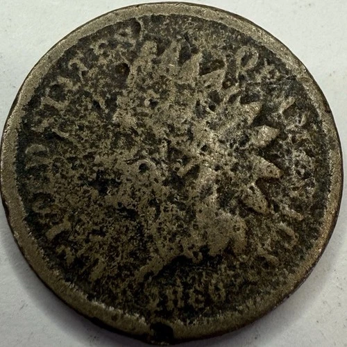 1860 Round Bust Indian Head Cent Exact Coin Imaged #IND843