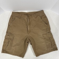 Wrangler Men  s Cargo Shorts, Size 34 X 9, Workwear, Khaki Brown, Spot On Front