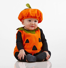 Pottery Barn Kids Baby Pumpkin Halloween Costume SIZE 0-6 Months NEW 