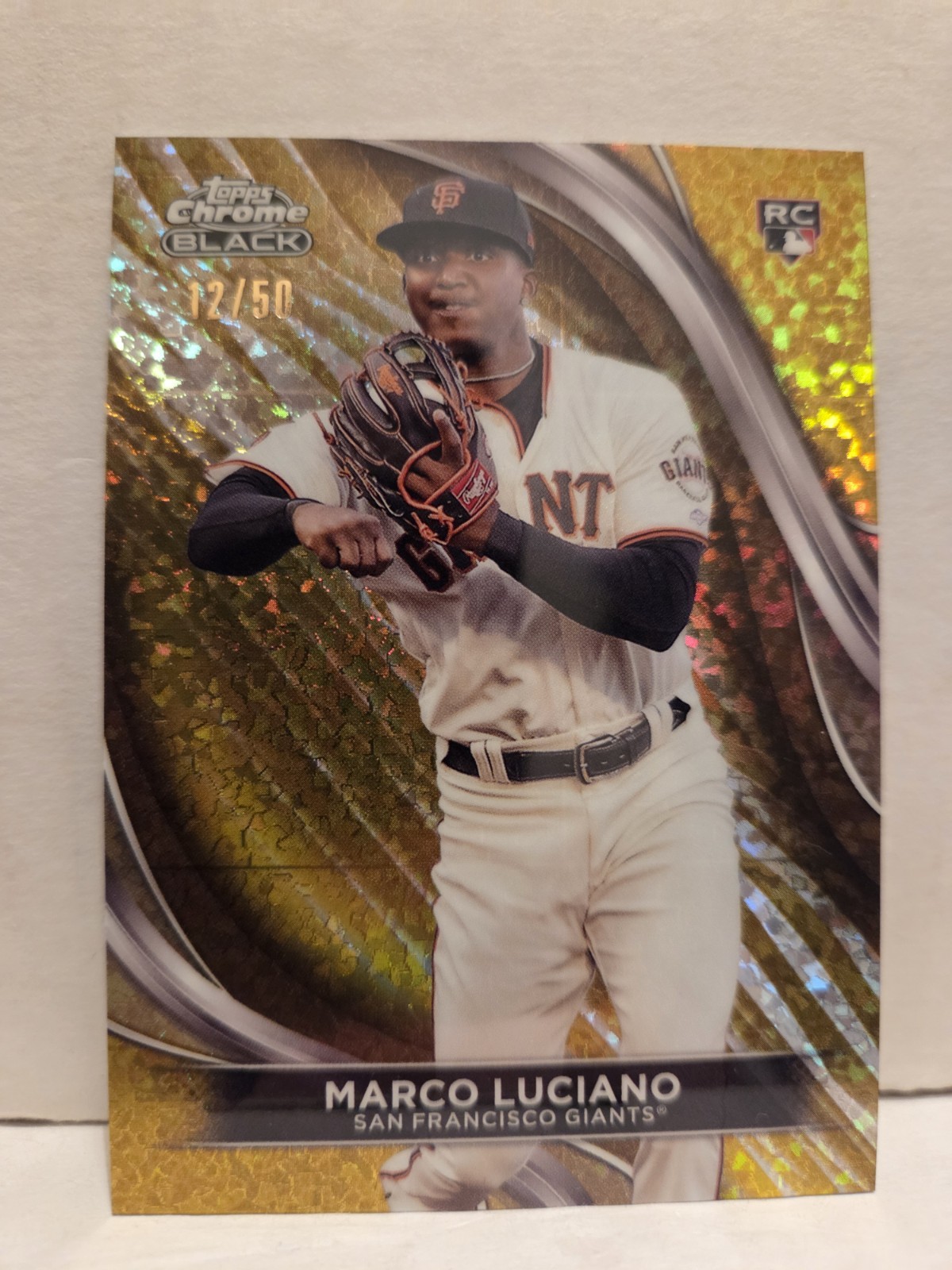Marco Luciano 2024 Topps Chrome Black #7 Gold Mini Diamond Refractor /50 Rookie