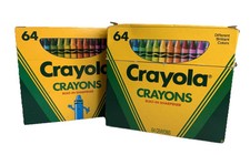 Vtg Crayola 2 Boxes Built in Sharpeners 1990 Full New to Barely Used READ READ