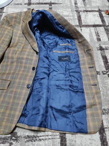 Vintage houndstooth handtailored bespoke classic all worsted plaid blazer 42R - Picture 10 of 10