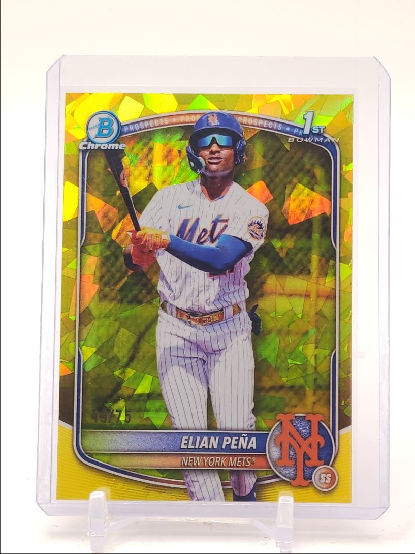ELIAN PENA 2025 BOWMAN CHROME 1ST SAPPHIRE YELLOW REFRACTOR /75 Q4302