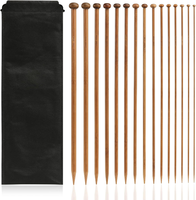 Stricknadeln Bambus 15Er Set 2-10 Mm 30 Cm, Langlebig, Ergonomisch, FüR Wolle