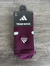 Adidas Team Sock Crew Burgundy Unisex Size LARGE L - 1 Pair NWT