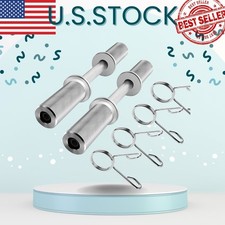 16"/20" Olympic Dumbbell Handles, Loadable 2" Bars with 4 Spring Collars