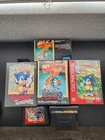 Sonic The Hedgehog 1,2,3 Spinball & Knuckles Bundle Sega Genesis Tested Lot