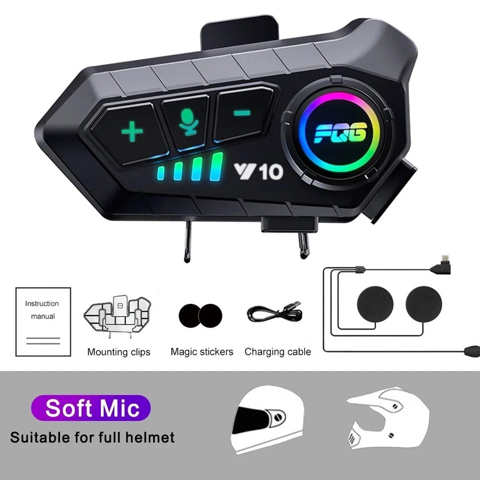 HiFi Wireless Motorbike Call Headphone Motorcycle Helmet Headset Bluetooth 5.3