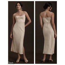 Gorgeous BHLDN Cali Satin Slip Midi Dress
