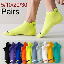 5/10/20/30 Pairs Men Ankle Socks Fashionable Letter Sports Style Odor Proof Swea