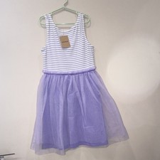 Mini Boden Girls Purple Striped Tank Dress Tulle Skirt 11-12Y