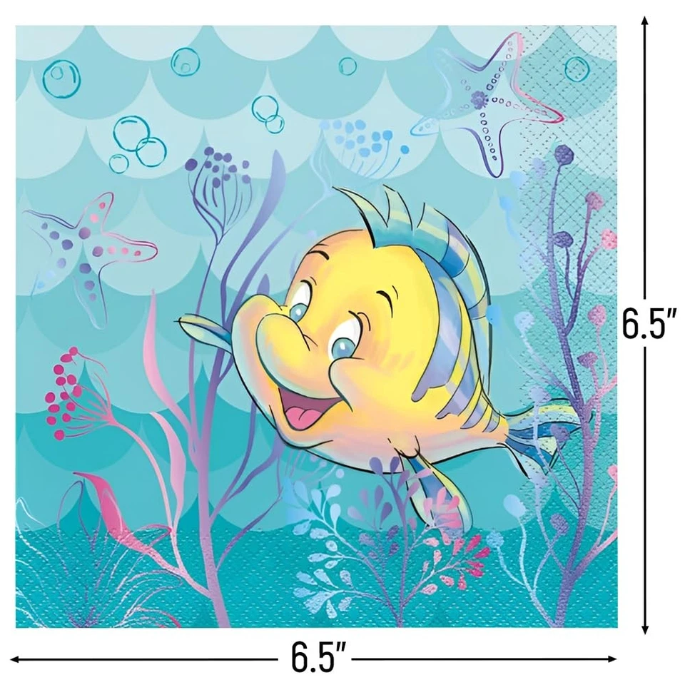 Servilletas de almuerzo Disney La Sirenita 16 unidades suministros ecológicos para fiestas Foto 2 de 4