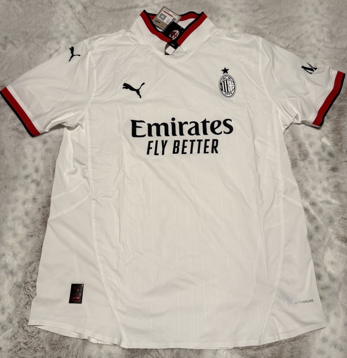 Puma White AC Milan 2024/25 Away Soccer Jersey Men's Size 3XL 125