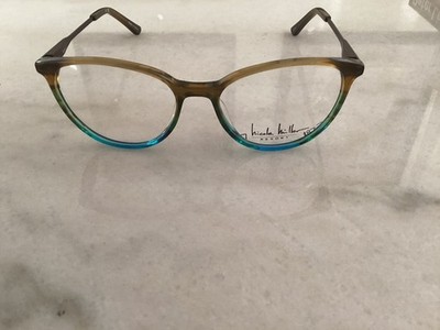 NICOLE MILLER PALAIS C01 BROWN GREEN BLUE AUTHENTIC EYEGLASSES FRAMES 51-16-135
