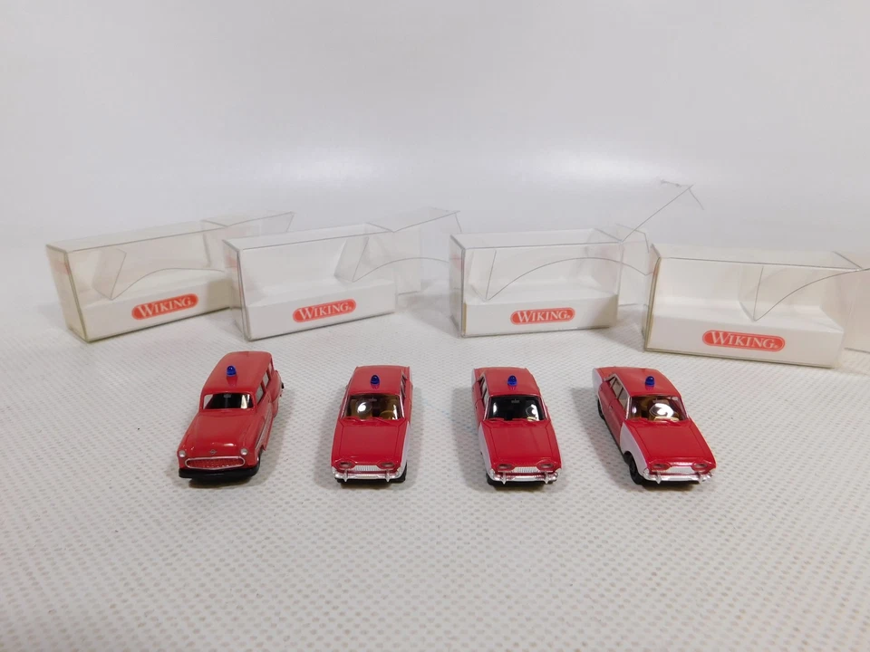 4x Wiking H0 1:87 861 Opel Bomberos FW 17 M Caravana '56 Mint Box #DP623-0,5 - Imagen 4 de 4