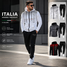 Men s 2 Piece Tracksuit Full Zip Hoodie Jogger Pants Casual Sports Suit