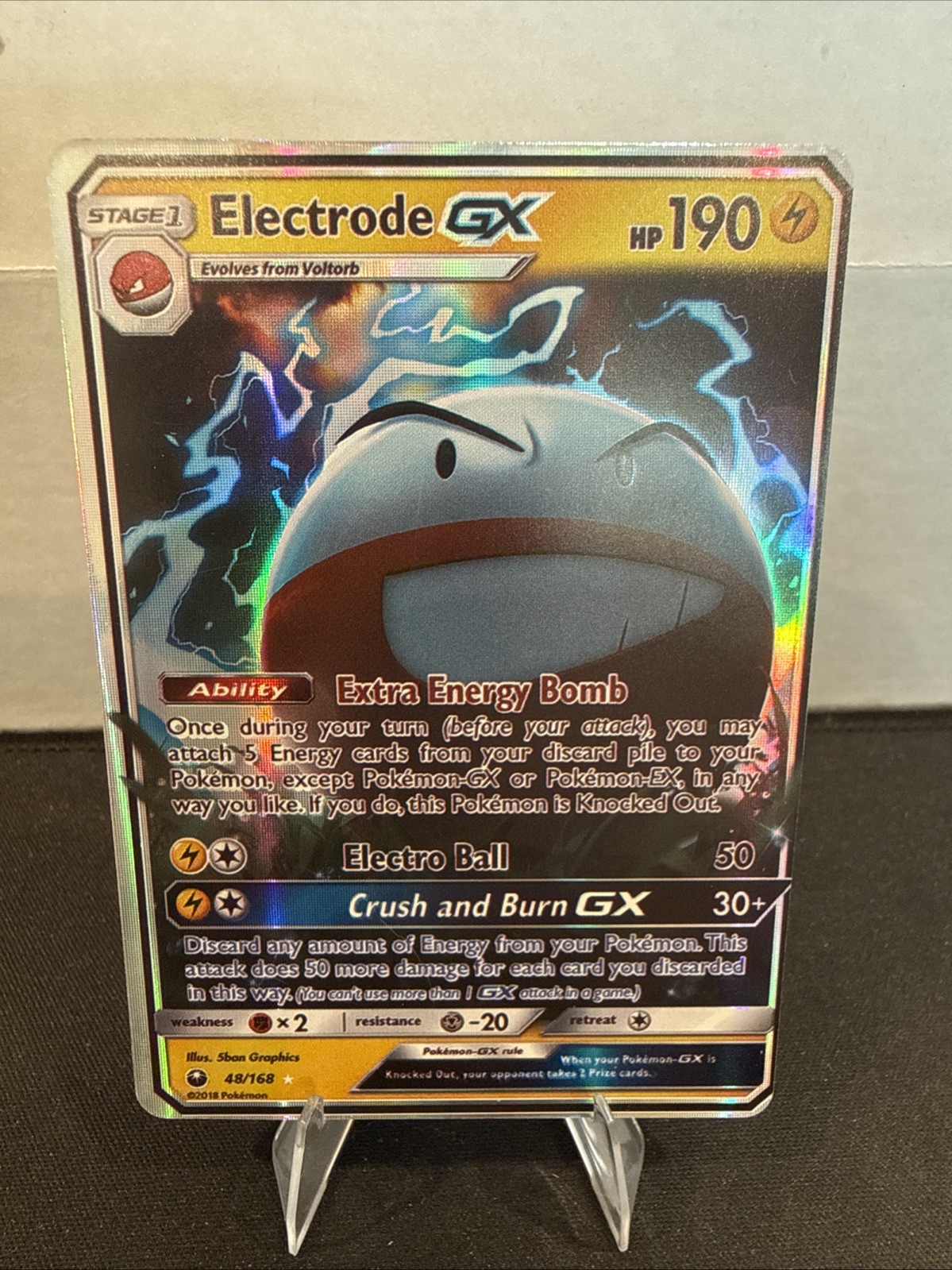 Electrode GX Full Art Holo Ultra Rare 48/168 Pokemon Celestial Storm