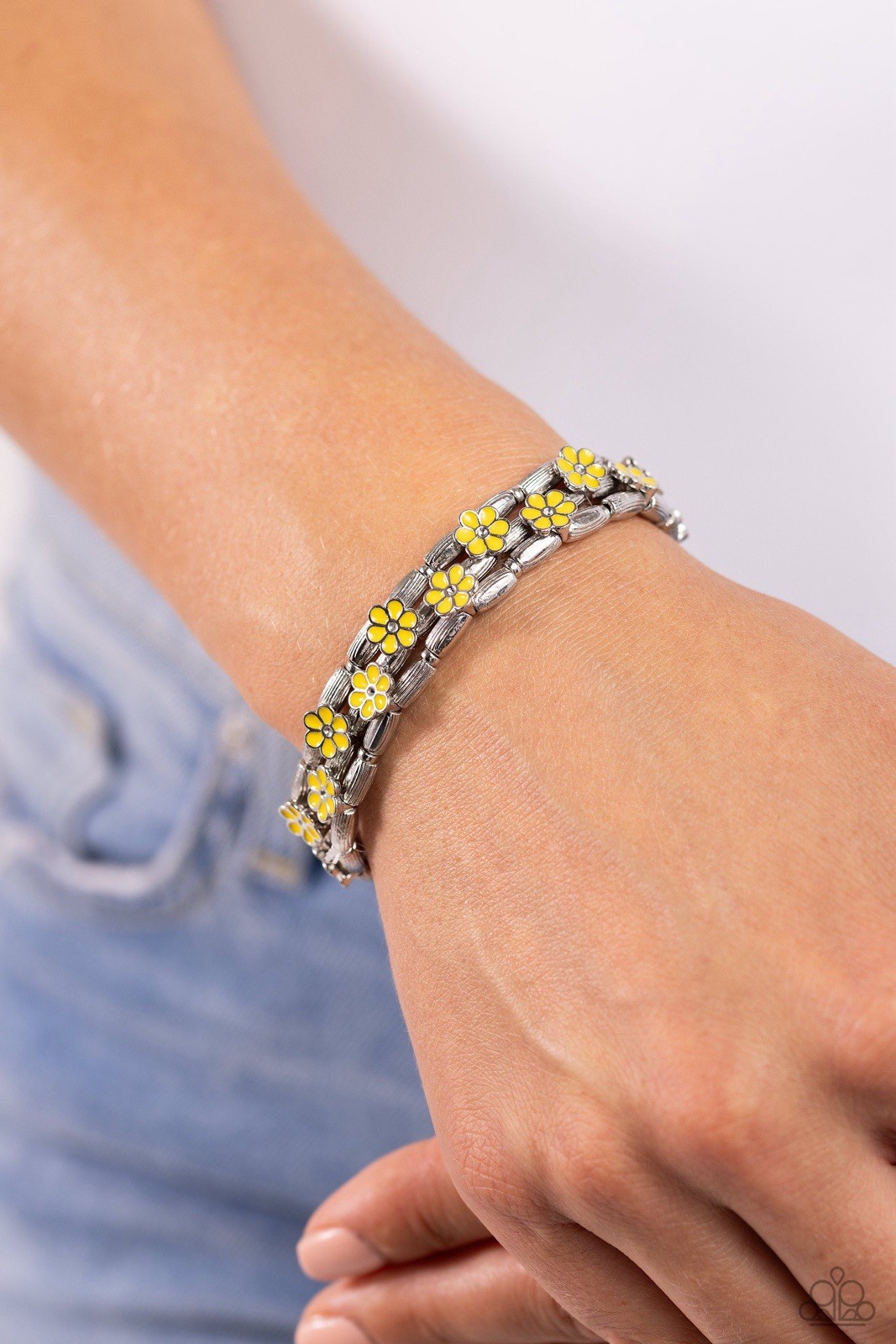 New Paparazzi Jewelry-Scattered Springtime Bracelet-Yellow