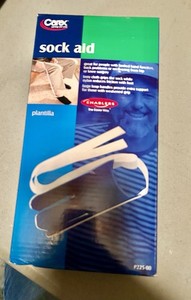 Carex Sock Aid Tool, Pull on Socks w/out Bending, for Elderly, Disabled - New