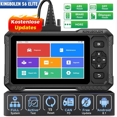 KINGBOLEN S6 ELITE OBD2 Diagnosegerät ALLE SYSTEM 15 Reset CANFD Aktiver Test
