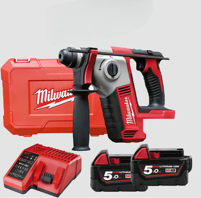 Milwaukee M18 BH-502C SDS-Plus Rotary Hammer Kit 18V 5.0Ah x2 Charger Case