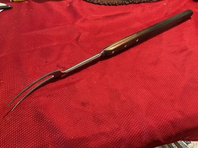 Vintage Solingen German Gustav Emil Ern Heavy Duty Forged Cooks Fork 24  Overall