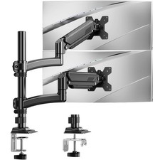 Elived Taller Dual Monitor Stand Long Arms for 13-32 Inch Screen Black
