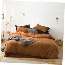  Pumpkin Color Comforter Set Rust Comforter Bedding Set Full Queen 1-pumpkin