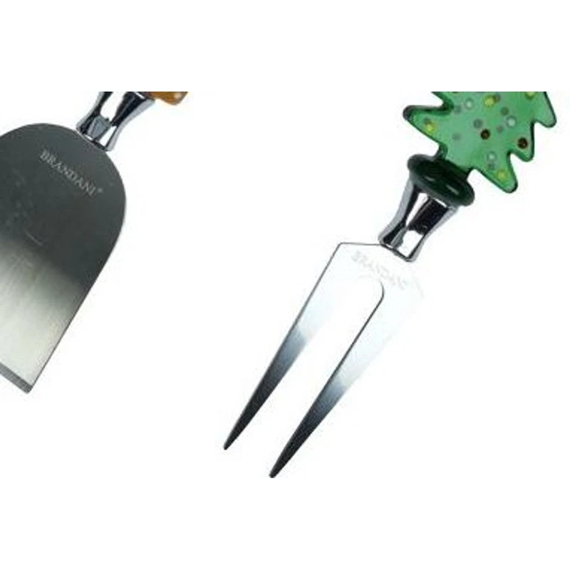 Set 3 Coltelli Formaggio Natalizi BRANDANI Christmas Vetro Inox Pan di Zenzero, fotografia 5 di 9