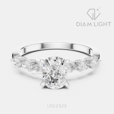 IGI 2.00 CT F+ VS+ Cushion Cut Lab Grown Diamond Engagement Ring 14k White Gold