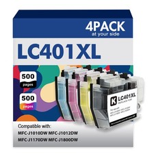4pk LC401XL LC-401 XL Ink Cartridge for Brother MFC-J1010DW MFC-J1012DW J1170DW