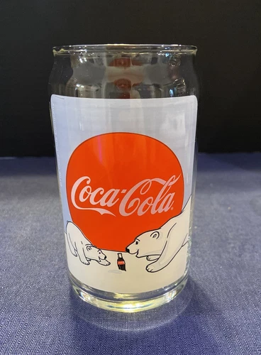 Coca Cola Vintage Collectible Polar Bear Drinking Glass.