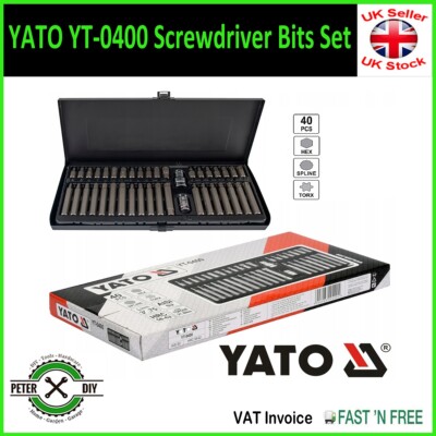 Yato Profi Schwerlast Torx Spline Sechskant Schraubendreher Bit Set 40-teilig YT-0400
