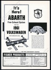 1961 Vw Beetle Car Photo Abarth Exhaust System Vintage Print Ad 1961 Vw Beetle Car Photo Abarth Exhaust System Vintage Print Ad