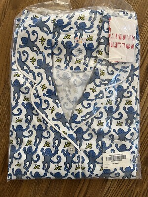Roberta Roller Rabbit blue monkey polo pajamas size Large (sold out everywhere)