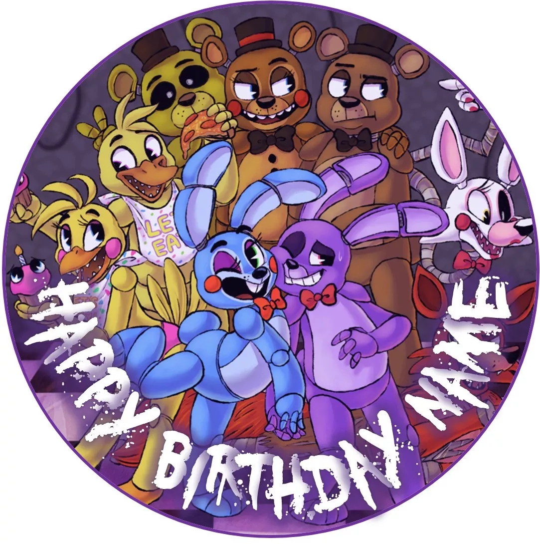 EDIBLE FNAF Five Nights at Freddy's Cake Topper Wafer Paper 7.5 (uncut) #3