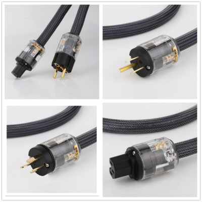 4Square HIFI Audio Power Cable EU/US/AU Plug Pure Copper Power Cord Interconnect