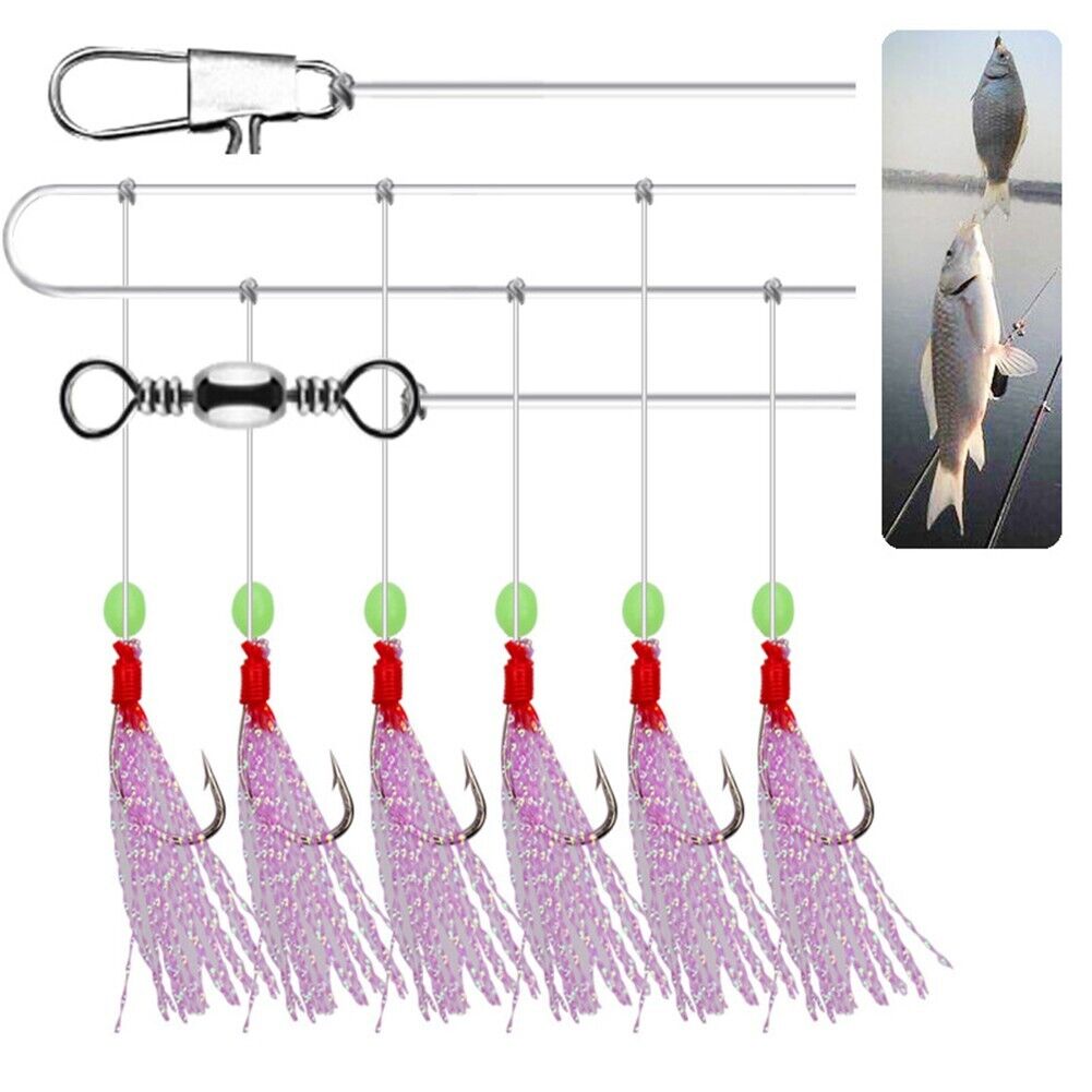 6pcs Coloured Sea/Freshwater Fishing Fishing Rigs for Catching Big
