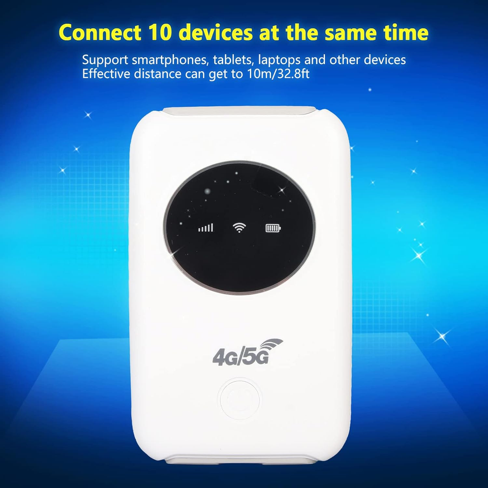 5G Wifi 6 Hotspot Mobile Supporto Ad Alta velocità 16 Dispositivi 6100 MAh Router Wifi Portatile con Slot della Scheda SIM per Tablet di Telefono