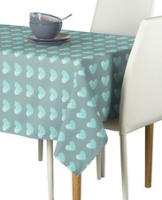Blue Gray Hearts Signature Tablecloth Assorted Sizes
