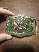 1977 American Heritage 2nd Amendment Brass Belt Buckle - Indiana Metal Craft
