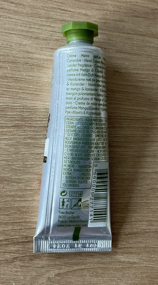 (333,00€/L) Yves Rocher Hand Cream Handcreme Mango & Koriander 30ml - Bild 2 von 3