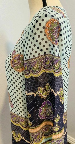 Million Bullpup Womens Small Blouse Top Sheer BOHO Blue Oversize Beachy NWT - Picture 6 of 9